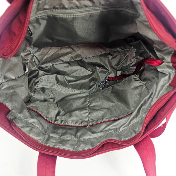 Hedgren Aura Glaze Red Water Resistant Tote Handbag Nylon Crossbody - Picture 9 of 16